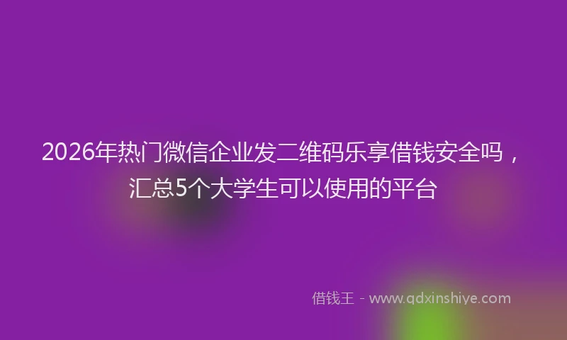 2026年热门微信企业发二维码乐享借钱安全吗,汇总5个大学生可以使用的平台
