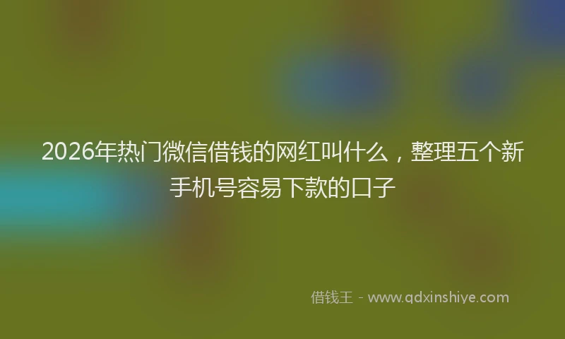 2026年热门微信借钱的网红叫什么，整理五个新手机号容易下款的口子