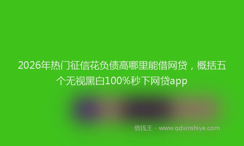 2026年热门征信花负债高哪里能借网贷，概括五个无视黑白100%秒下网贷app