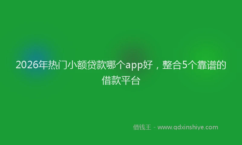 2026年热门小额贷款哪个app好，整合5个靠谱的借款平台