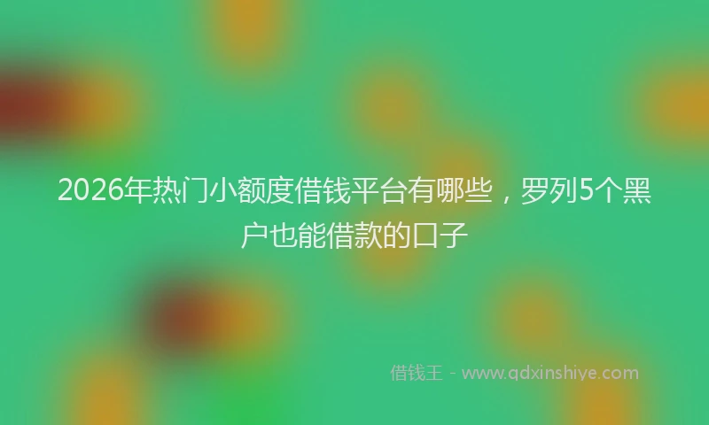 2026年热门小额度借钱平台有哪些，罗列5个黑户也能借款的口子