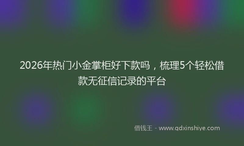 2026年热门小金掌柜好下款吗，梳理5个轻松借款无征信记录的平台