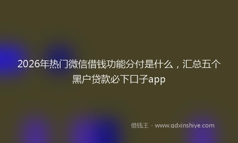 2026年热门微信借钱功能分付是什么，汇总五个黑户贷款必下口子app