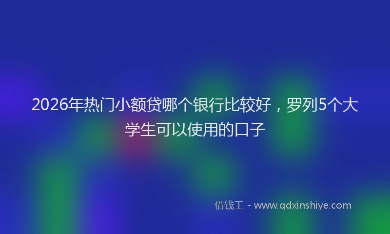 2026年热门小额贷哪个银行比较好，罗列5个大学生可以使用的口子