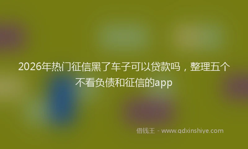 2026年热门征信黑了车子可以贷款吗，整理五个不看负债和征信的app