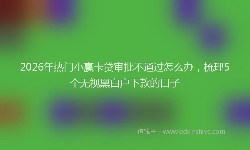 2026年热门小赢卡贷审批不通过怎么办，梳理5个无视黑白户下款的口子