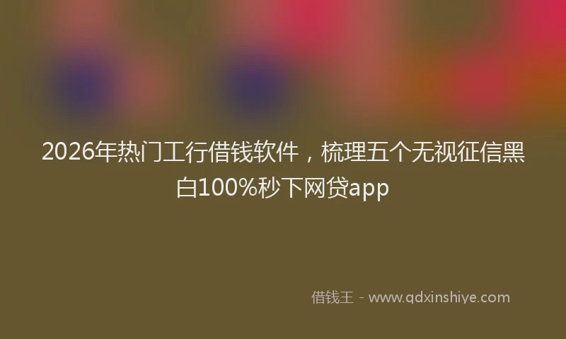 2026年热门工行借钱软件，梳理五个无视征信黑白100%秒下网贷app