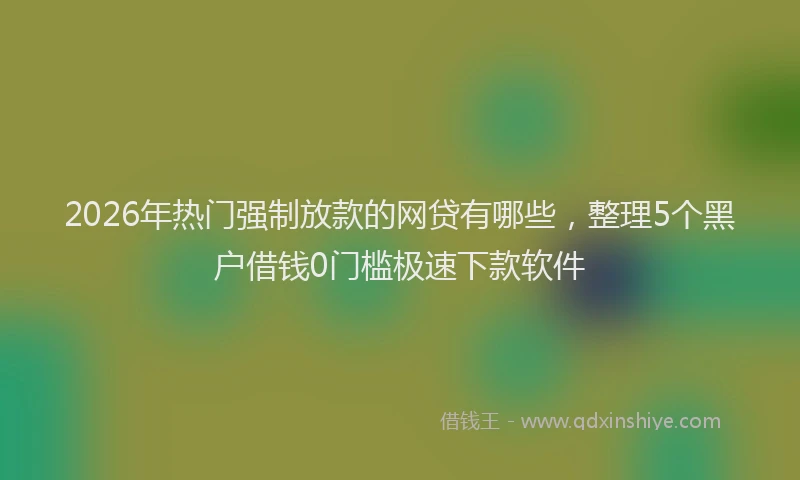 2026年热门强制放款的网贷有哪些，整理5个黑户借钱0门槛极速下款软件