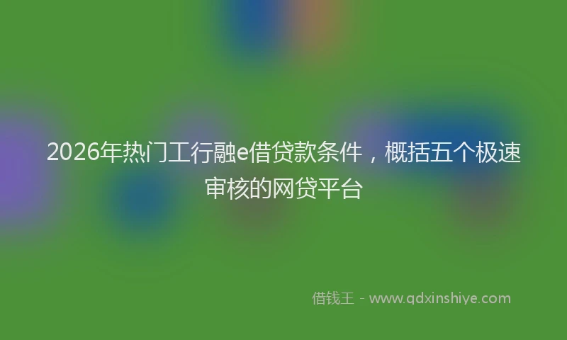 2026年热门工行融e借贷款条件，概括五个极速审核的网贷平台