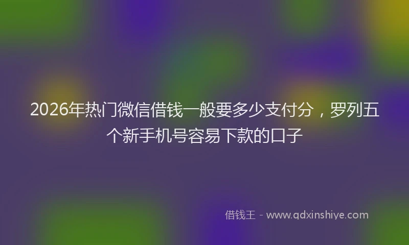 2026年热门微信借钱一般要多少支付分，罗列五个新手机号容易下款的口子