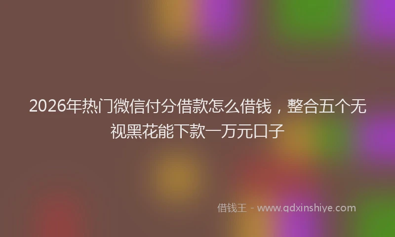 2026年热门微信付分借款怎么借钱，整合五个无视黑花能下款一万元口子