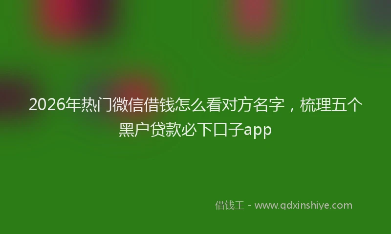 2026年热门微信借钱怎么看对方名字，梳理五个黑户贷款必下口子app