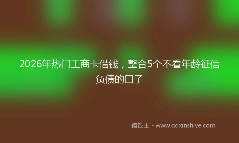 2026年热门工商卡借钱，整合5个不看年龄征信负债的口子