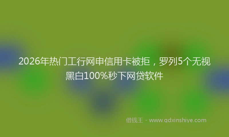 2026年热门工行网申信用卡被拒，罗列5个无视黑白100%秒下网贷软件
