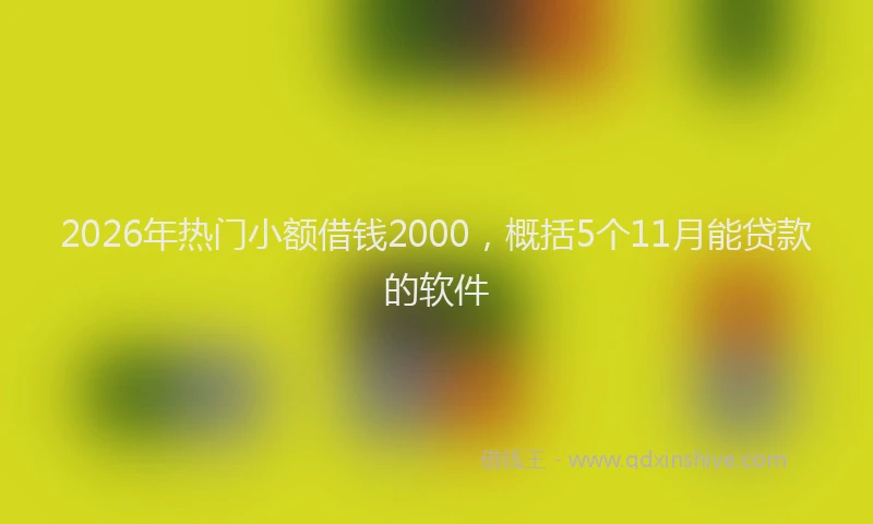 2026年热门小额借钱2000，概括5个11月能贷款的软件