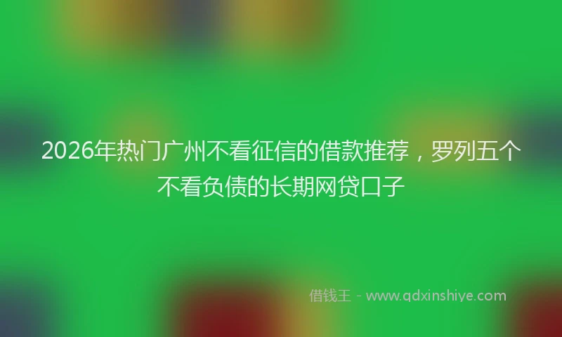 2026年热门广州不看征信的借款推荐，罗列五个不看负债的长期网贷口子