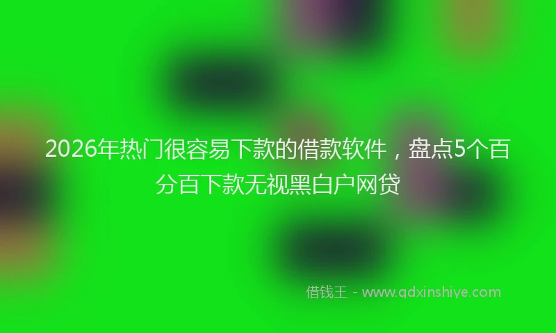 2026年热门很容易下款的借款软件，盘点5个百分百下款无视黑白户网贷