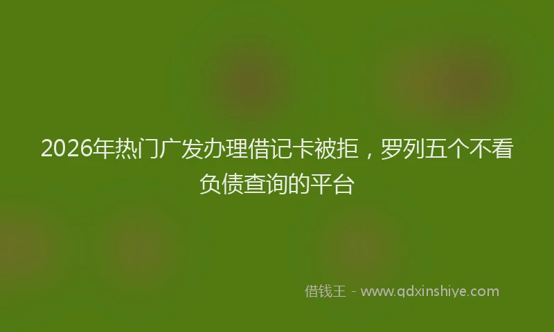 2026年热门广发办理借记卡被拒，罗列五个不看负债查询的平台