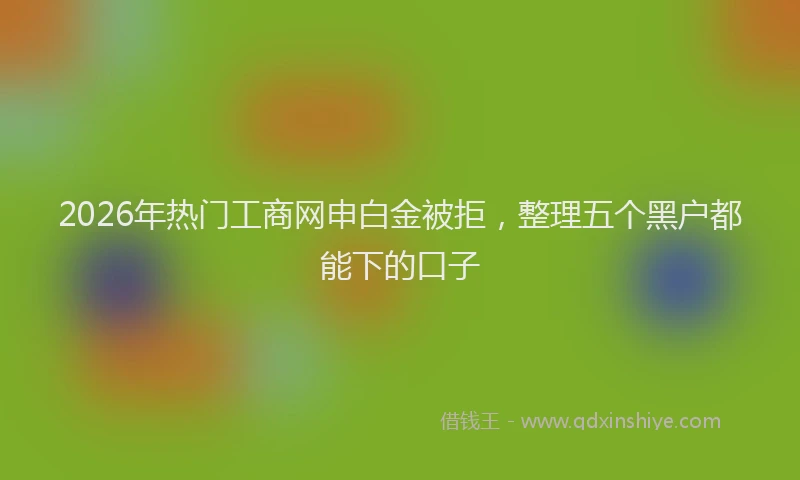 2026年热门工商网申白金被拒，整理五个黑户都能下的口子