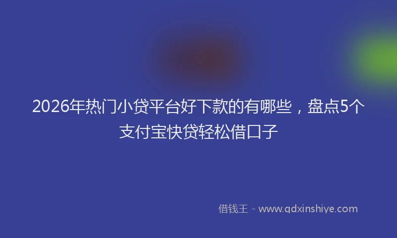 2026年热门小贷平台好下款的有哪些，盘点5个支付宝快贷轻松借口子