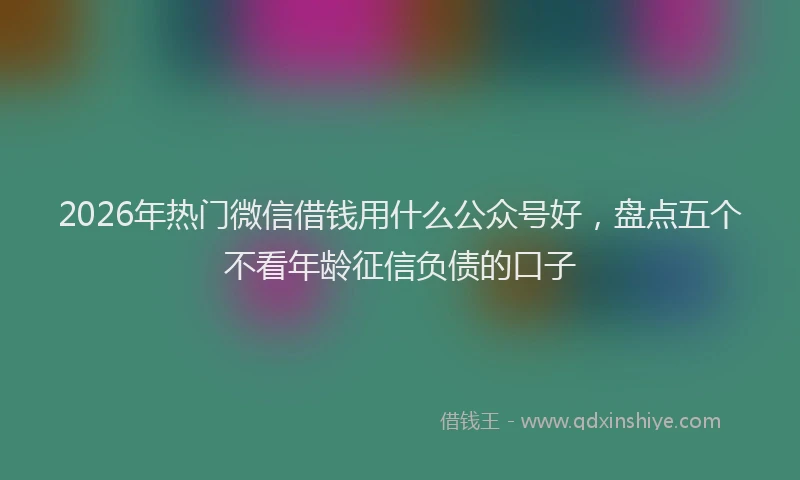2026年热门微信借钱用什么公众号好，盘点五个不看年龄征信负债的口子