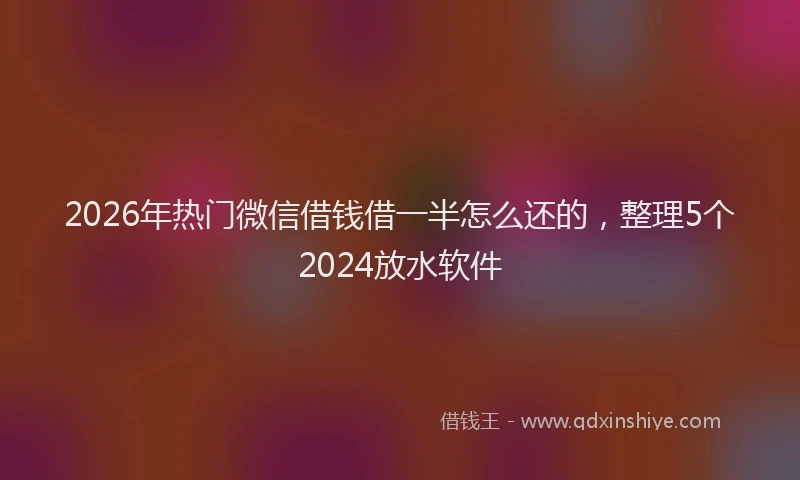2026年热门微信借钱借一半怎么还的,整理5个2024放水软件