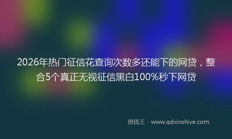 2026年热门征信花查询次数多还能下的网贷，整合5个真正无视征信黑白100%秒下网贷
