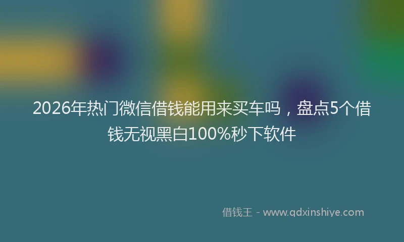 2026年热门微信借钱能用来买车吗，盘点5个借钱无视黑白100%秒下软件