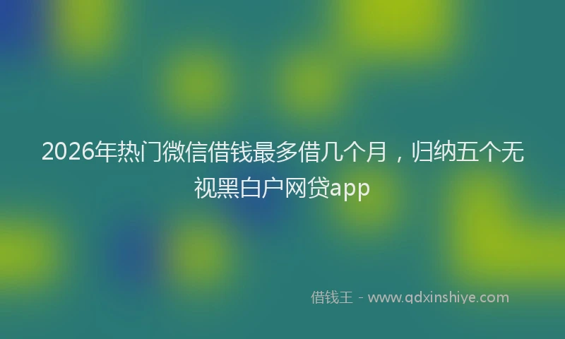 2026年热门微信借钱最多借几个月，归纳五个无视黑白户网贷app