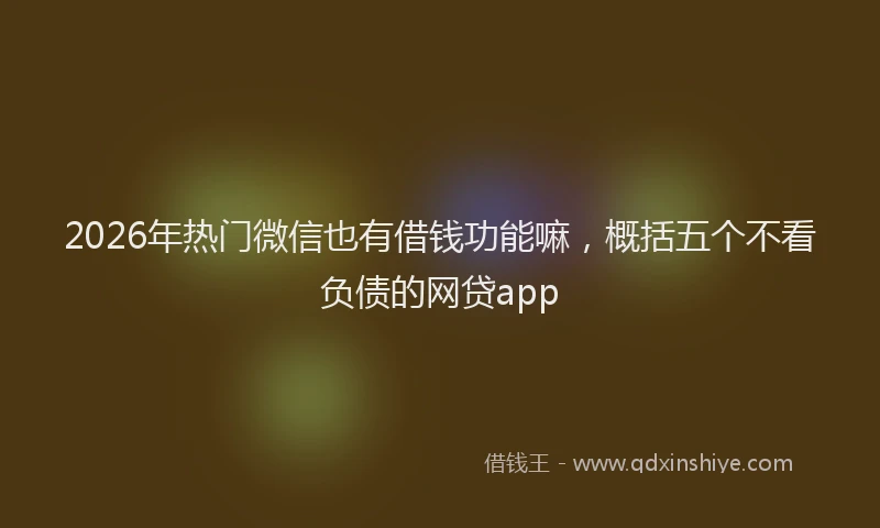 2026年热门微信也有借钱功能嘛，概括五个不看负债的网贷app