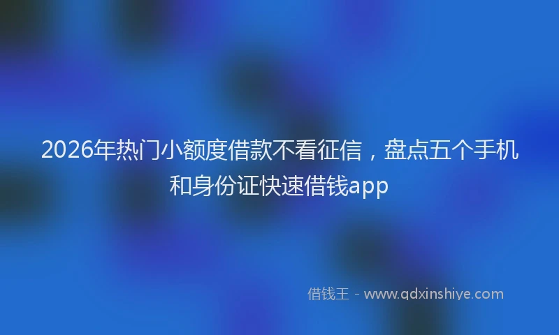 2026年热门小额度借款不看征信,盘点五个手机和身份证快速借钱app