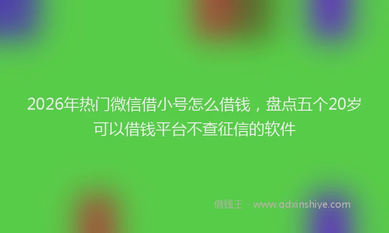 2026年热门微信借小号怎么借钱，盘点五个20岁可以借钱平台不查征信的软件
