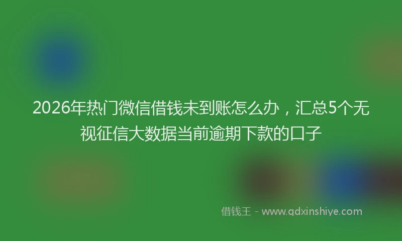 2026年热门微信借钱未到账怎么办，汇总5个无视征信大数据当前逾期下款的口子
