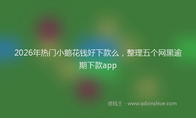 2026年热门小鹅花钱好下款么，整理五个网黑逾期下款app