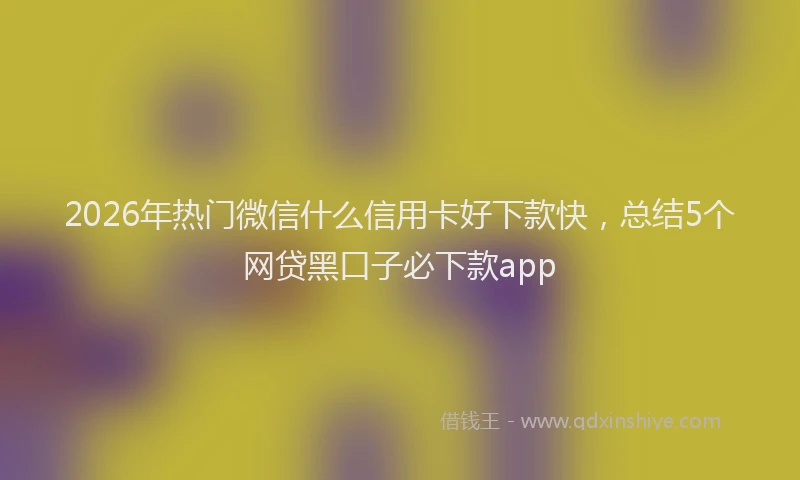 2026年热门微信什么信用卡好下款快，总结5个网贷黑口子必下款app
