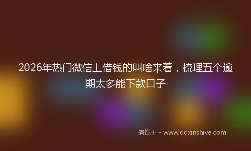 2026年热门微信上借钱的叫啥来着，梳理五个逾期太多能下款口子