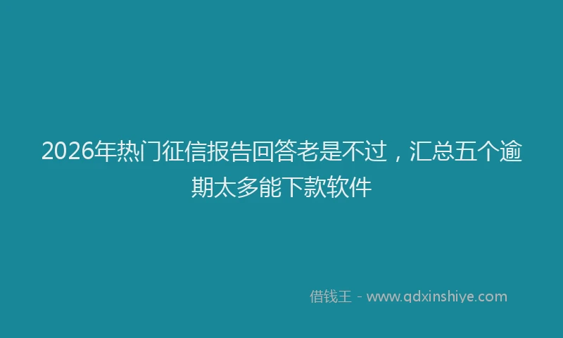 2026年热门征信报告回答老是不过，汇总五个逾期太多能下款软件