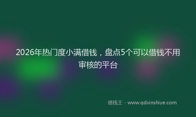 2026年热门度小满借钱，盘点5个可以借钱不用审核的平台