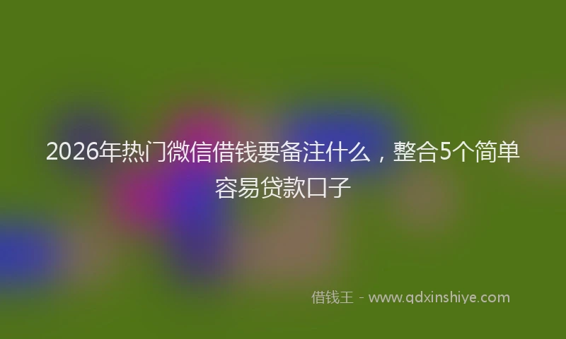 2026年热门微信借钱要备注什么,整合5个简单容易贷款口子