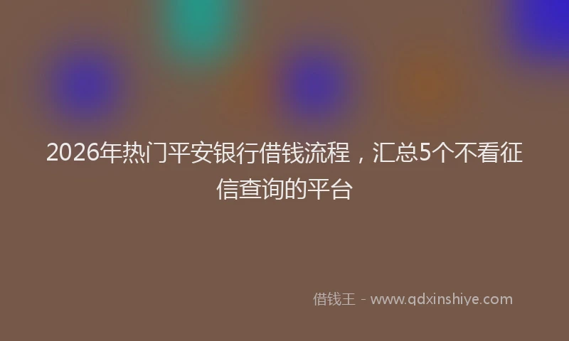 2026年热门平安银行借钱流程，汇总5个不看征信查询的平台