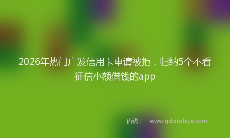 2026年热门广发信用卡申请被拒,归纳5个不看征信小额借钱的app