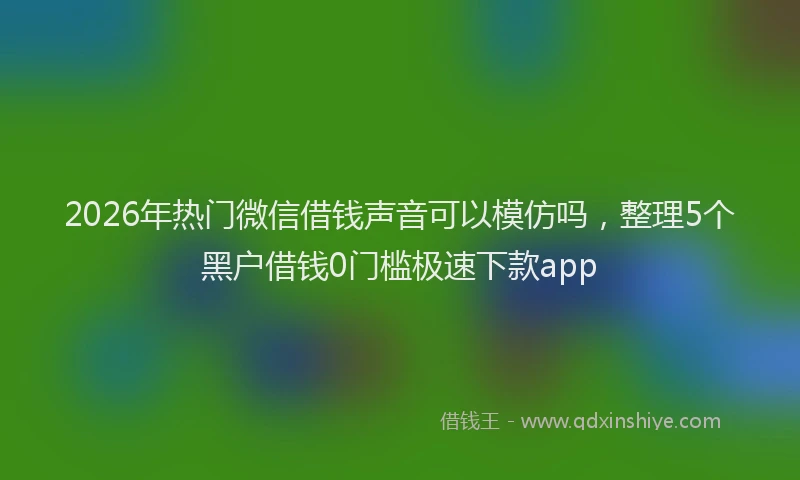 2026年热门微信借钱声音可以模仿吗，整理5个黑户借钱0门槛极速下款app