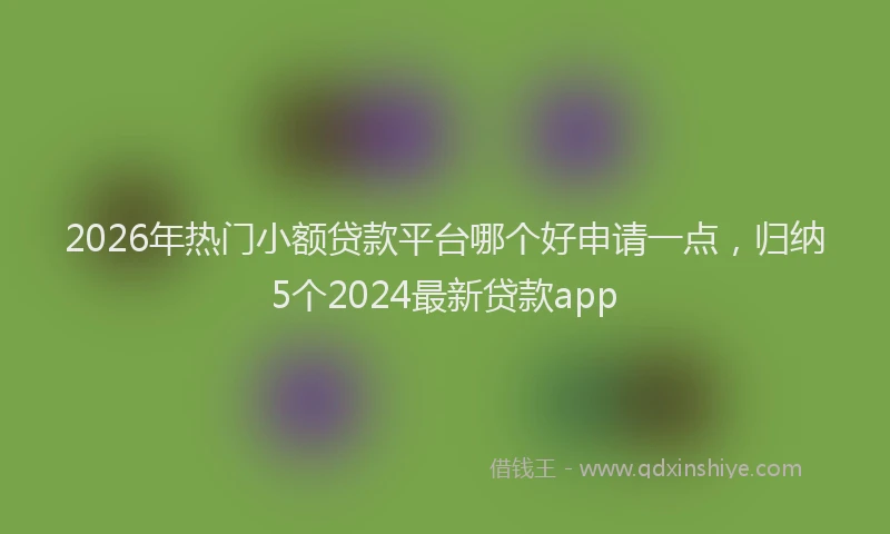 2026年热门小额贷款平台哪个好申请一点,归纳5个2024最新贷款app