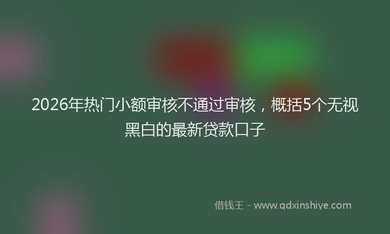 2026年热门小额审核不通过审核，概括5个无视黑白的最新贷款口子
