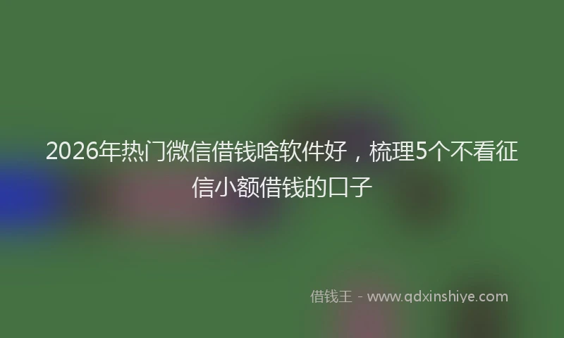 2026年热门微信借钱啥软件好，梳理5个不看征信小额借钱的口子