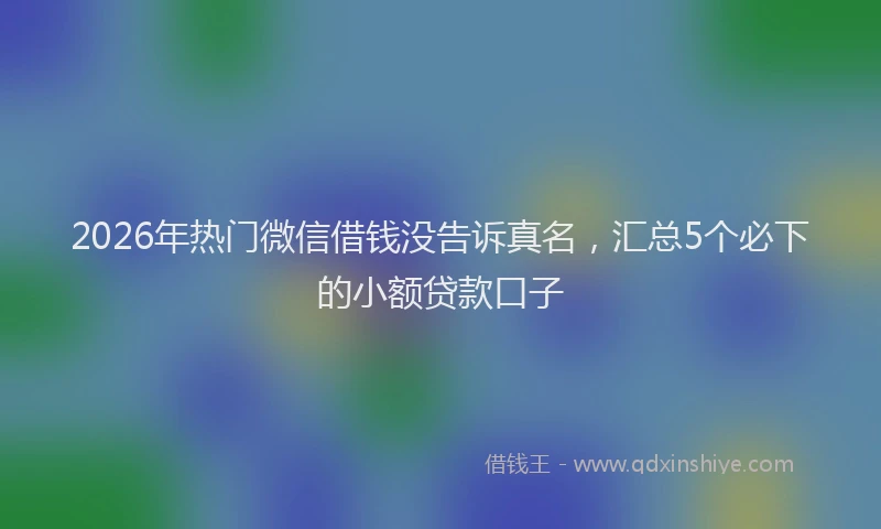 2026年热门微信借钱没告诉真名，汇总5个必下的小额贷款口子