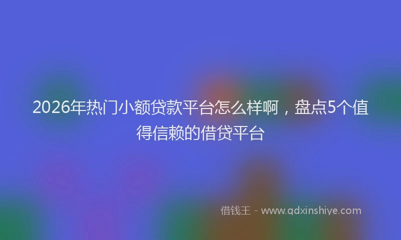 2026年热门小额贷款平台怎么样啊，盘点5个值得信赖的借贷平台