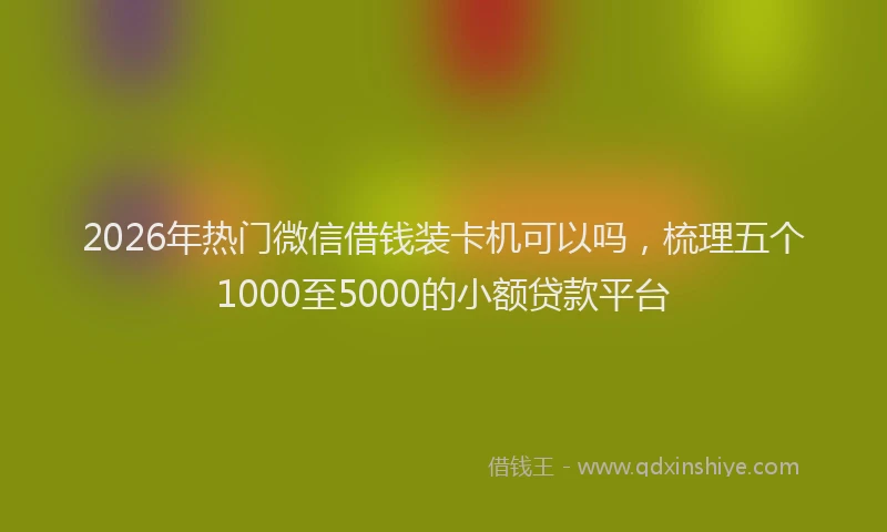 2026年热门微信借钱装卡机可以吗，梳理五个1000至5000的小额贷款平台