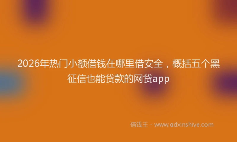 2026年热门小额借钱在哪里借安全，概括五个黑征信也能贷款的网贷app