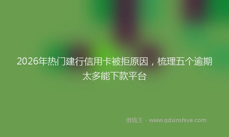 2026年热门建行信用卡被拒原因，梳理五个逾期太多能下款平台